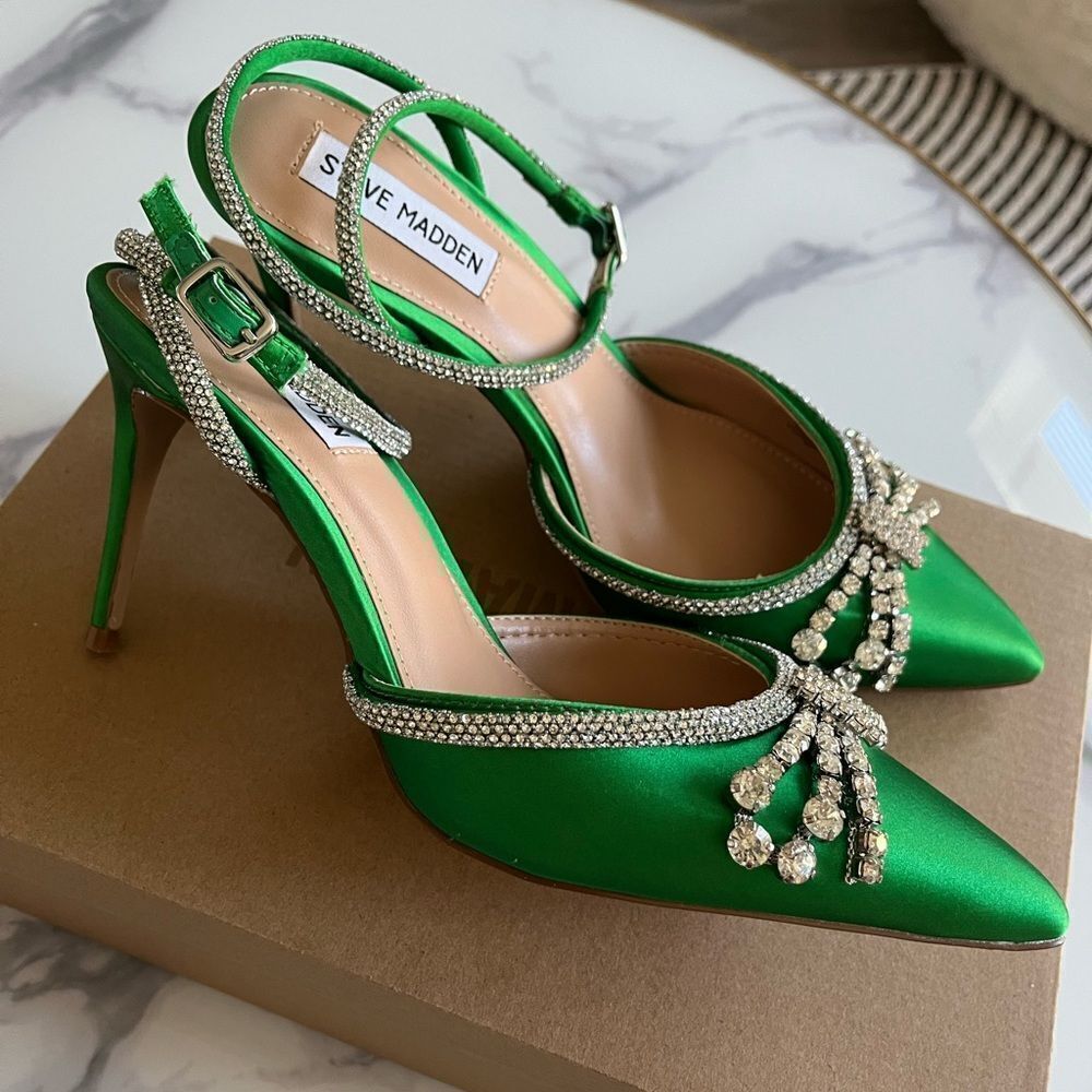 Steve Madden Lakelyn Ankle Strap Sandal, Green, Size 8.5 - Picture 5 of 10